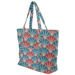 Seamless Patter Peacock Feathers Zip Up Canvas Bag