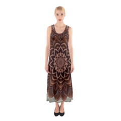 Abstract Art Texture Mandala Sleeveless Maxi Dress