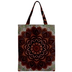 Abstract Art Texture Mandala Zipper Classic Tote Bag by Pakrebo