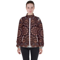 Abstract Art Texture Mandala High Neck Windbreaker (women)