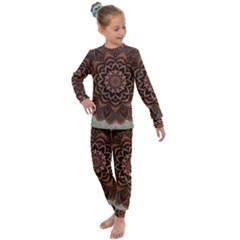 Abstract Art Texture Mandala Kids  Long Sleeve Set 