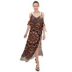 Abstract Art Texture Mandala Maxi Chiffon Cover Up Dress