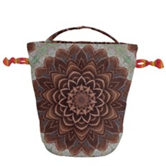 Abstract Art Texture Mandala Drawstring Bucket Bag