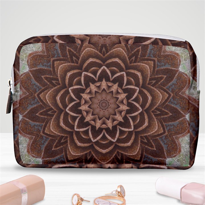 Abstract Art Texture Mandala Make Up Pouch (Medium)