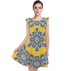 Background Image Decorative Tie Up Tunic Dress