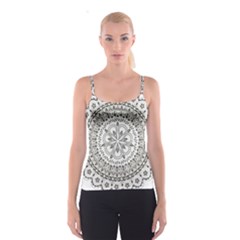 Vector Mandala Drawing Decoration Spaghetti Strap Top by Pakrebo