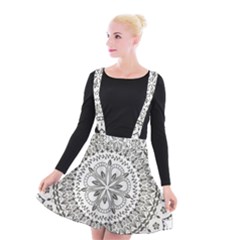 Vector Mandala Drawing Decoration Suspender Skater Skirt by Pakrebo