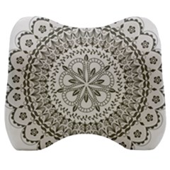 Vector Mandala Drawing Decoration Velour Head Support Cushion