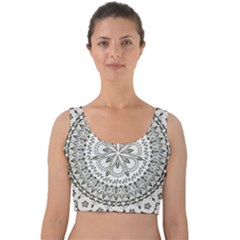 Vector Mandala Drawing Decoration Velvet Crop Top