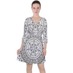 Vector Mandala Drawing Decoration Ruffle Dress by Pakrebo