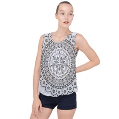 Vector Mandala Drawing Decoration Bubble Hem Chiffon Tank Top