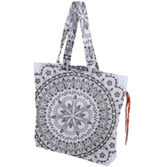 Vector Mandala Drawing Decoration Drawstring Tote Bag