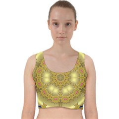 Pattern Background Gold Golden Velvet Racer Back Crop Top