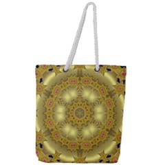 Pattern Background Gold Golden Full Print Rope Handle Tote (large)