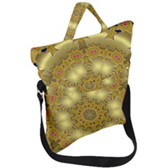 Pattern Background Gold Golden Fold Over Handle Tote Bag