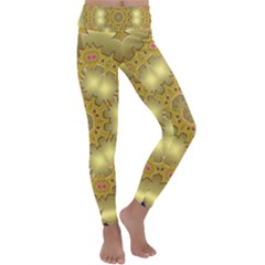 Pattern Background Gold Golden Kids  Lightweight Velour Classic Yoga Leggings