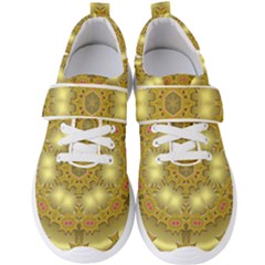 Pattern Background Gold Golden Men s Velcro Strap Shoes