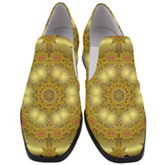 Pattern Background Gold Golden Slip On Heel Loafers by Pakrebo