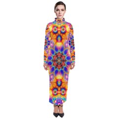 Image Fractal Background Image Turtleneck Maxi Dress