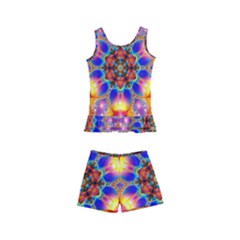 Image Fractal Background Image Kids  Boyleg Swimsuit