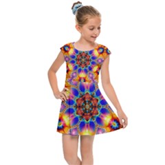 Image Fractal Background Image Kids  Cap Sleeve Dress