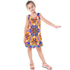 Image Fractal Background Image Kids  Sleeveless Dress by Pakrebo