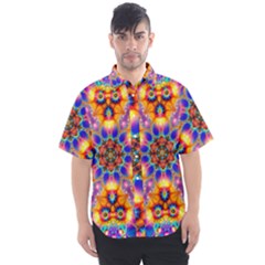 Image Fractal Background Image Men s Short Sleeve Shirt