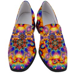 Image Fractal Background Image Women s Chunky Heel Loafers