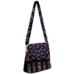 Rosette Cathedral Zipper Messenger Bag