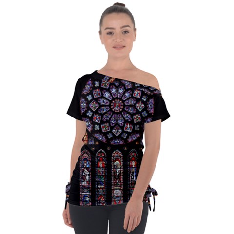 Rosette Cathedral Tie-up Tee by Pakrebo