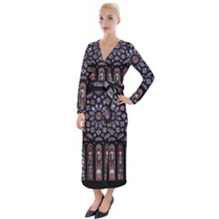 Rosette Cathedral Velvet Maxi Wrap Dress