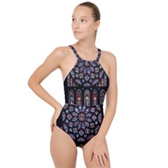 Rosette Cathedral High Neck One Piece Swimsuit