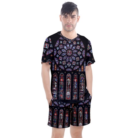 Rosette Cathedral Men s Mesh Tee And Shorts Set by Pakrebo