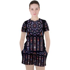 Rosette Cathedral Women s Tee And Shorts Set