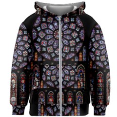 Rosette Cathedral Kids  Zipper Hoodie Without Drawstring by Pakrebo