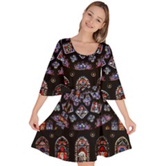 Rosette Cathedral Velour Kimono Dress