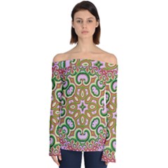 Fractal Art Pictures Digital Art Off Shoulder Long Sleeve Top