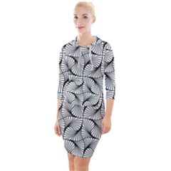 Abstract Seamless Pattern Quarter Sleeve Hood Bodycon Dress