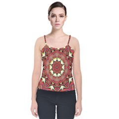 Farbenpracht Kaleidoscope Arts Velvet Spaghetti Strap Top