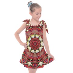 Farbenpracht Kaleidoscope Arts Kids  Tie Up Tunic Dress by Pakrebo