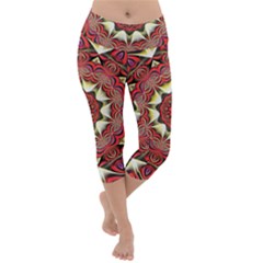 Farbenpracht Kaleidoscope Arts Lightweight Velour Capri Yoga Leggings by Pakrebo