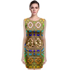 Background Image Tile Geometric Classic Sleeveless Midi Dress by Pakrebo