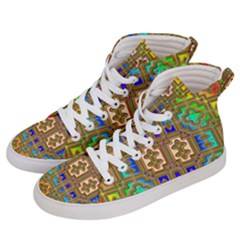 Background Image Tile Geometric Men s Hi-top Skate Sneakers