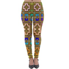 Background Image Tile Geometric Lightweight Velour Leggings