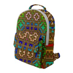 Background Image Tile Geometric Flap Pocket Backpack (large)