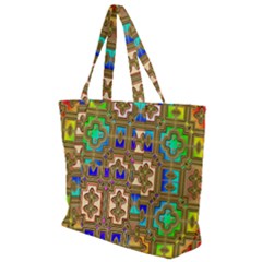 Background Image Tile Geometric Zip Up Canvas Bag