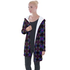 Background Image Pattern Background Longline Hooded Cardigan