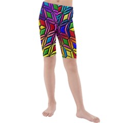 Background Structure Texture Kids  Mid Length Swim Shorts