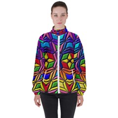 Background Structure Texture High Neck Windbreaker (women)