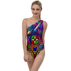 Background Structure Texture To One Side Swimsuit